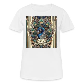 Pfau Art Deco Don't let anyone dull your sparkle - Frauen T-Shirt atmungsaktiv - Weiß - Vorne - AI Model Female 172 dark (172cm)