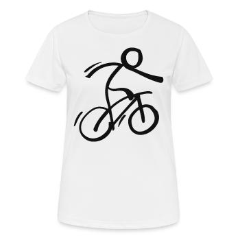 Fahrradfahrer Radrennen - Frauen T-Shirt atmungsaktiv - Weiß - Vorne - AI Model Female 172 dark (172cm)