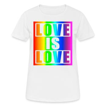 Love is love - Frauen T-Shirt atmungsaktiv - Weiß - Vorne - AI Model Female 172 dark (172cm)
