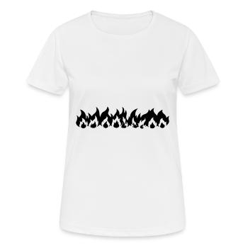 Série Flamme / Firerow - T-shirt respirant Femme - blanc - Devant - AI Model Female 172 dark (172cm)
