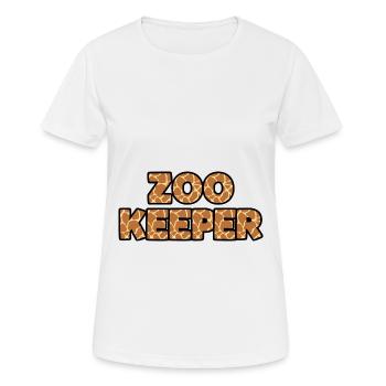 Lettrage Funny Zoo Keeper - T-shirt respirant Femme - blanc - Devant - AI Model Female 172 dark (172cm)