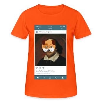 Cool Story "William Shakespeare" - T-shirt respirant Femme - orange néon - Devant - AI Model Female 172 dark (172cm)