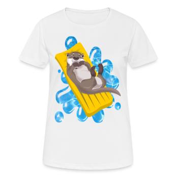 OTTER FREIZEIT - Frauen T-Shirt atmungsaktiv - Weiß - Vorne - AI Model Female 172 dark (172cm)