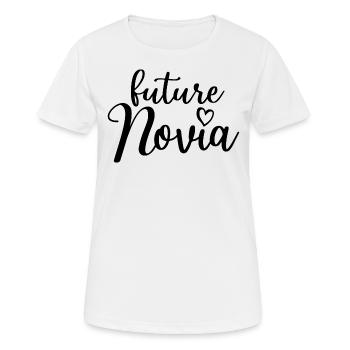 Future Novia Girlfriend Engagement Wedding Gift - Women's Breathable T-Shirt - white - Front - AI Model Female 172 dark (172cm)
