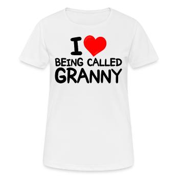 Funny idea for Grannies I love being called Granny - Women's Breathable T-Shirt - white - Front - AI Model Female 172 dark (172cm)