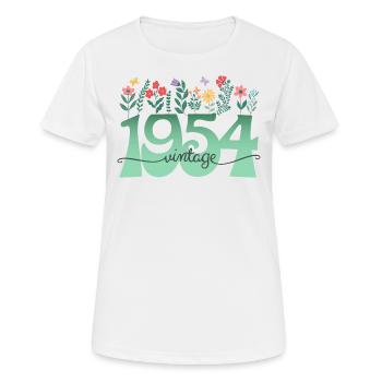 Pattern Flowers 1954 Birthday Party Woman 70 Years - Women's Breathable T-Shirt - white - Front - AI Model Female 172 dark (172cm)