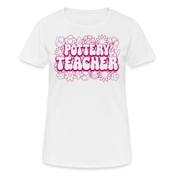Mandala-Blumen-Lehrerin Töpferlehrerin - Frauen T-Shirt atmungsaktiv - Weiß - Vorne - AI Model Female 172 dark (172cm)