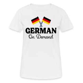 Allemand Sur Demande Interprète Allemand - T-shirt respirant Femme - blanc - Devant - AI Model Female 172 dark (172cm)