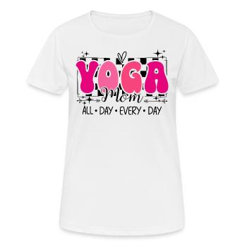 Mom Yoga Fan Mom Loves Yoga - Women's Breathable T-Shirt - white - Front - AI Model Female 172 dark (172cm)