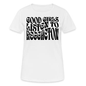 Meilleures Filles Écoutent Du Reggaeton - T-shirt respirant Femme - blanc - Devant - AI Model Female 172 dark (172cm)