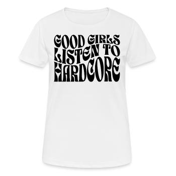 Filles Écoutent De La Hardcore Techno - T-shirt respirant Femme - blanc - Devant - AI Model Female 172 dark (172cm)