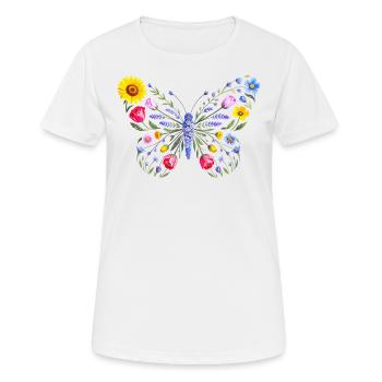 Women's Floral Butterfly Silhouette - Women's Breathable T-Shirt - white - Front - AI Model Female 172 dark (172cm)