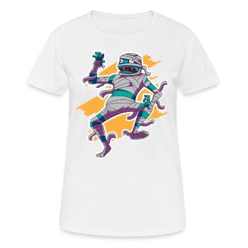 Gruselige Lustige Mumie Halloween Design Erwachsen - Frauen T-Shirt atmungsaktiv - Weiß - Vorne - AI Model Female 172 dark (172cm)