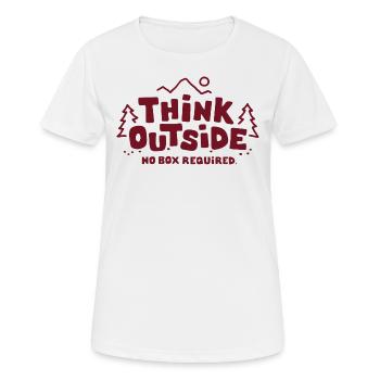 Pensez en dehors de l'idée cadeau - T-shirt respirant Femme - blanc - Devant - AI Model Female 172 dark (172cm)