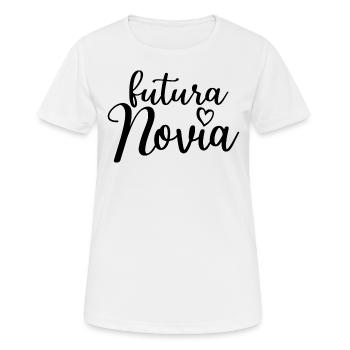 Futura Novia Girlfriend Engagement Wedding Gift - Women's Breathable T-Shirt - white - Front - AI Model Female 172 dark (172cm)