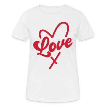 Liebe - Frauen T-Shirt atmungsaktiv - Weiß - Vorne - AI Model Female 172 dark (172cm)
