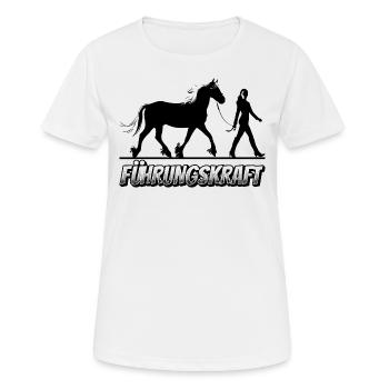 Führungskraft Pferd Reiten Geschenkidee Humor - Frauen T-Shirt atmungsaktiv - Weiß - Vorne - AI Model Female 172 dark (172cm)