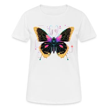 Ailes numériques rayonnantes - T-shirt respirant Femme - blanc - Devant - AI Model Female 172 dark (172cm)