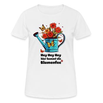 Blumen Fee Spruch Gärtnerin Gießkanne Sommer Hobby - Frauen T-Shirt atmungsaktiv - Weiß - Vorne - AI Model Female 172 dark (172cm)