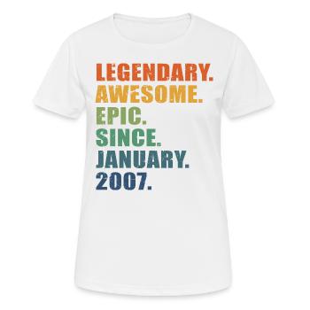 16e anniversaire, janvier 2007, 16e anniversaire - T-shirt respirant Femme - blanc - Devant - AI Model Female 172 dark (172cm)