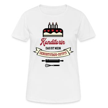 Geburtstag Konditorin Bäckerin Geb Konditorei - Frauen T-Shirt atmungsaktiv - Weiß - Vorne - AI Model Female 172 dark (172cm)
