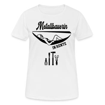 Metallbauerin in Rente Rentnerin Metallbau Arbeit - Frauen T-Shirt atmungsaktiv - Weiß - Vorne - AI Model Female 172 dark (172cm)