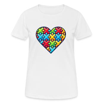 Autisme Cœur Journée de sensibilisation à l’autisme - T-shirt respirant Femme - blanc - Devant - AI Model Female 172 dark (172cm)
