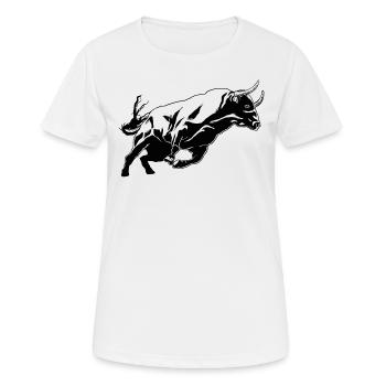 Bull Bovine Art Skizze Grafik Wildtierliebhaber - Frauen T-Shirt atmungsaktiv - Weiß - Vorne - AI Model Female 172 dark (172cm)
