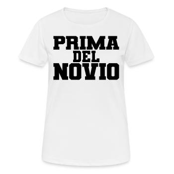 Prima del Novio Groom's Cousin Women Wedding Gift - Women's Breathable T-Shirt - white - Front - AI Model Female 172 dark (172cm)