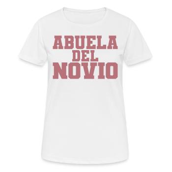 Abuela del Novio Groom's Grandmother Wedding Gift - Women's Breathable T-Shirt - white - Front - AI Model Female 172 dark (172cm)