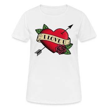 I Love U Heart Tattoo - Women's Breathable T-Shirt - white - Front - AI Model Female 172 dark (172cm)