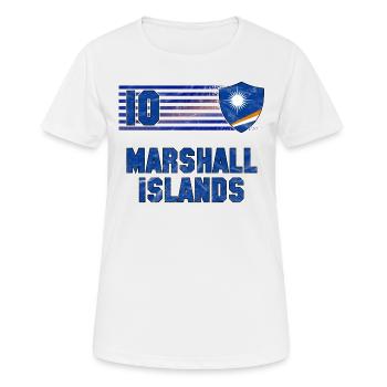 Marshallinseln Fußball Mannschaft - Frauen T-Shirt atmungsaktiv - Weiß - Vorne - AI Model Female 172 dark (172cm)