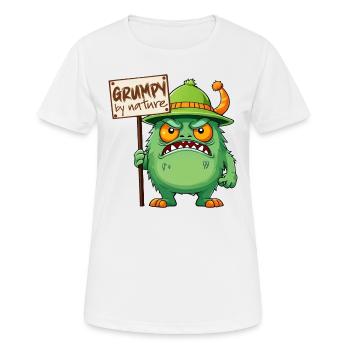 Funny monster grumpy grumpy bad-tempered - Women's Breathable T-Shirt - white - Front - AI Model Female 172 dark (172cm)