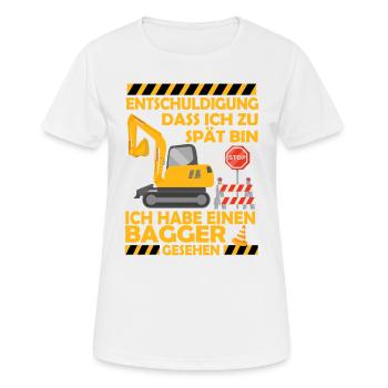 Ich habe einen Bagger gesehen Kinder Baustelle - Frauen T-Shirt atmungsaktiv - Weiß - Vorne - AI Model Female 172 dark (172cm)