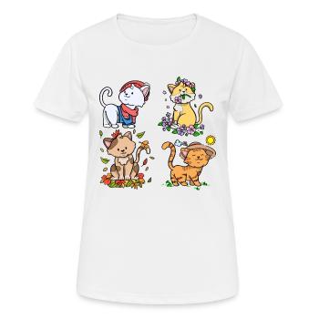 Chaque saison est une saison de chat Saisons Chats - T-shirt respirant Femme - blanc - Devant - AI Model Female 172 dark (172cm)