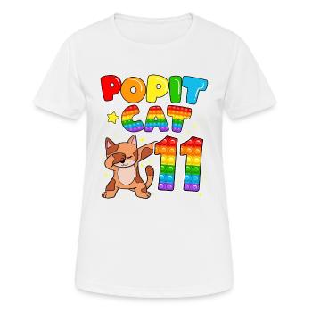 Pop it Cat Alles Gute Zum 11. Geburtstag Der Katze - Frauen T-Shirt atmungsaktiv - Weiß - Vorne - AI Model Female 172 dark (172cm)