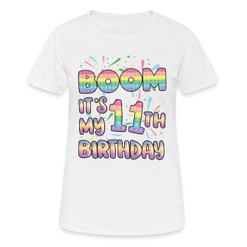 Boom It's My 11th Birthday Popper Zahl Pop It - Frauen T-Shirt atmungsaktiv - Weiß - Vorne - AI Model Female 172 dark (172cm)