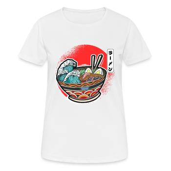 Ramen Bowl Wave Japanische Nudelsuppe - Frauen T-Shirt atmungsaktiv - Weiß - Vorne - AI Model Female 172 dark (172cm)