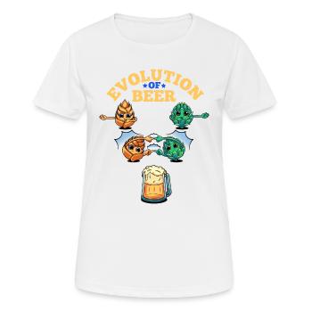 Évolution de la bière Drôle de houblon de bière artisanale - T-shirt respirant Femme - blanc - Devant - AI Model Female 172 dark (172cm)