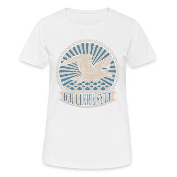 Ich Liebe Sylt Meine Insel Zum Entspannen Möwe In - Frauen T-Shirt atmungsaktiv - Weiß - Vorne - AI Model Female 172 dark (172cm)