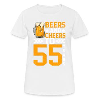 Cheers and beer to 55 ans Frothy Mug Of Beer - T-shirt respirant Femme - blanc - Devant - AI Model Female 172 dark (172cm)