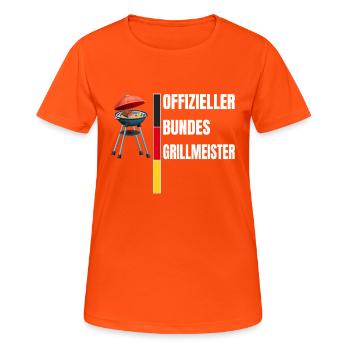 Official Federal GrillMaster Grill & Barbecue - Women's Breathable T-Shirt - neon orange - Front - AI Model Female 172 dark (172cm)