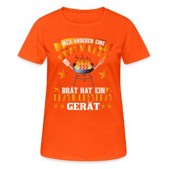 Official Federal GrillMaster Grill & Barbecue - Women's Breathable T-Shirt - neon orange - Front - AI Model Female 172 dark (172cm)