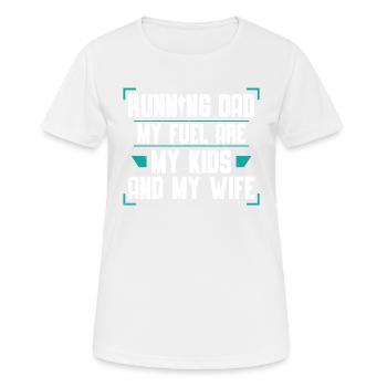 Mon carburant, ce sont mes enfants - T-shirt respirant Femme - blanc - Devant - AI Model Female 172 dark (172cm)