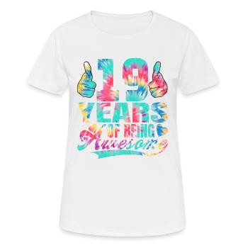 19e anniversaire ou anniversaire 19 ans d’existence - T-shirt respirant Femme - blanc - Devant - AI Model Female 172 dark (172cm)