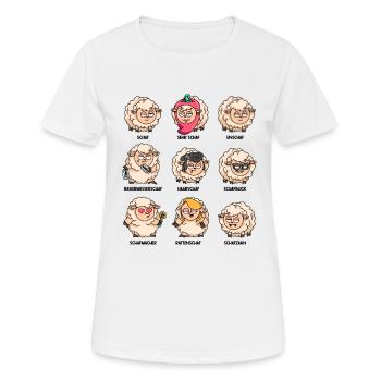 Wortspiel schaf unschaf Schafherde lustige Schafe - Frauen T-Shirt atmungsaktiv - Weiß - Vorne - AI Model Female 172 dark (172cm)
