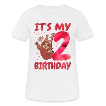 2nd Birthday Cute Sloth Party Hut Themed Birthday - Frauen T-Shirt atmungsaktiv - Weiß - Vorne - AI Model Female 172 dark (172cm)