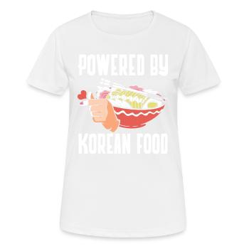 Powered By Koreanisches Essen Koreanischer - Frauen T-Shirt atmungsaktiv - Weiß - Vorne - AI Model Female 172 dark (172cm)