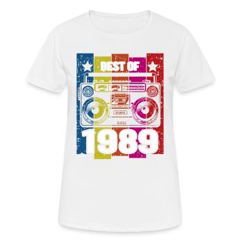 Meilleur de 1989 Stereo Radio Cassette Player - T-shirt respirant Femme - blanc - Devant - AI Model Female 172 dark (172cm)