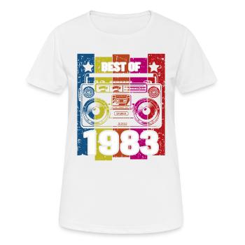 Meilleur de 1983 Lecteur de cassette radio stéréo - T-shirt respirant Femme - blanc - Devant - AI Model Female 172 dark (172cm)